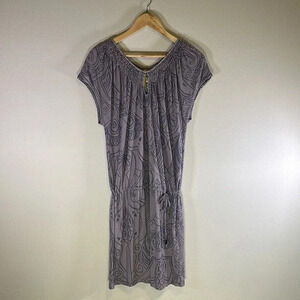 Lolë Purple Print Summer Dress Size Medium Swim Cover Up Vacation Resort Travel